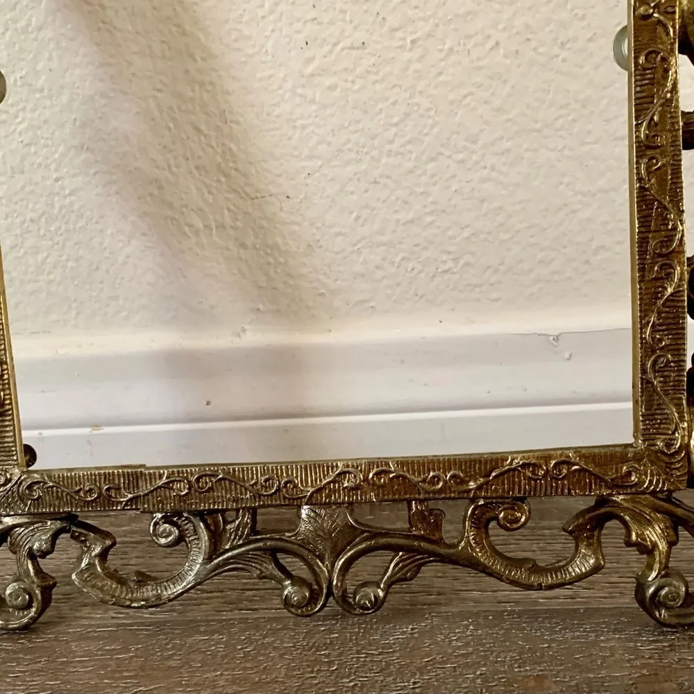 Vintage Cost Iron Frame Gold Color Ornate 11/15 Inch